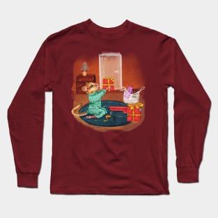 Cosy Christmas Preparation: Festive Watercolor Illustration Long Sleeve T-Shirt